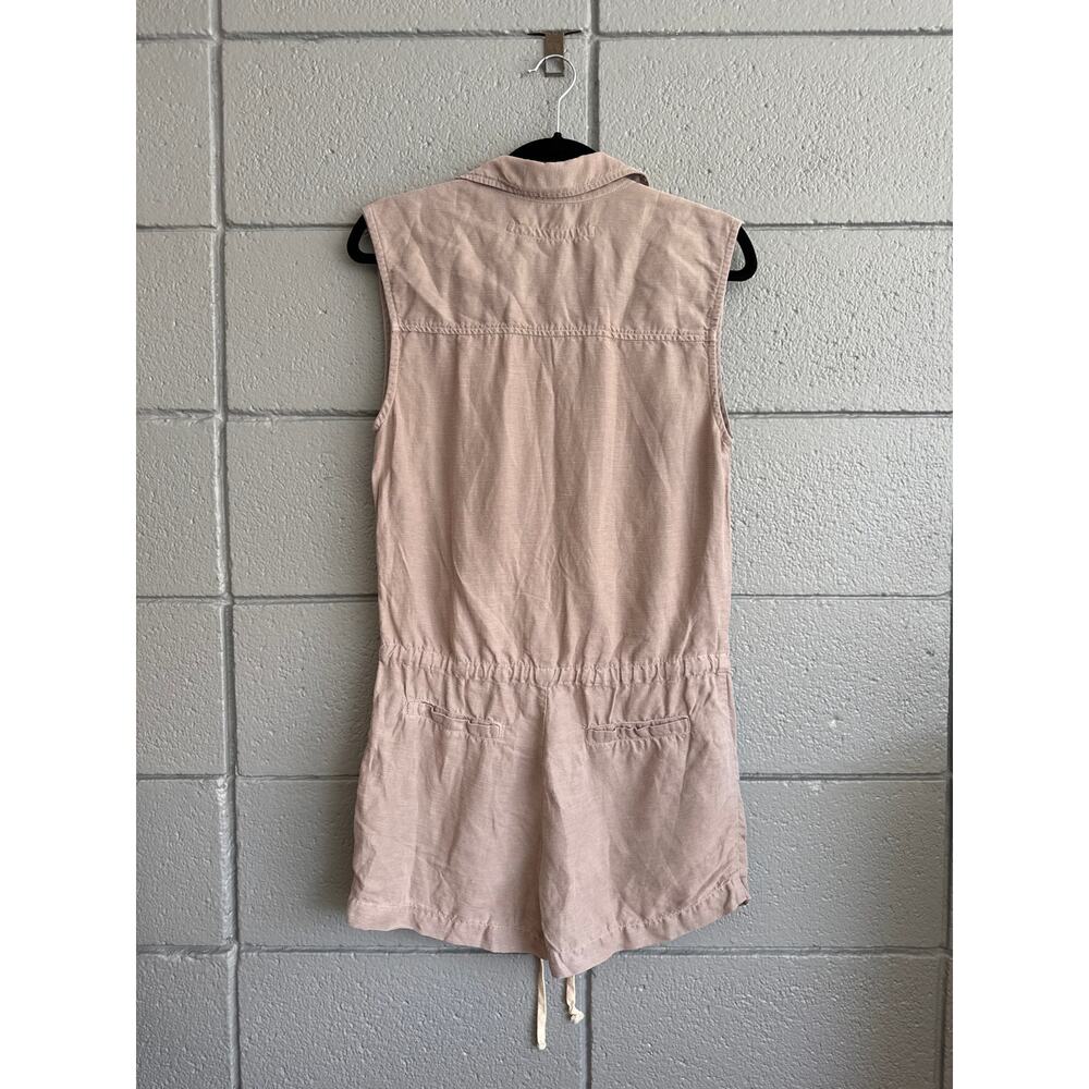 Enza Costa Linen Blend Cargo Romper in Gray Size 1 - Picture 5 of 5